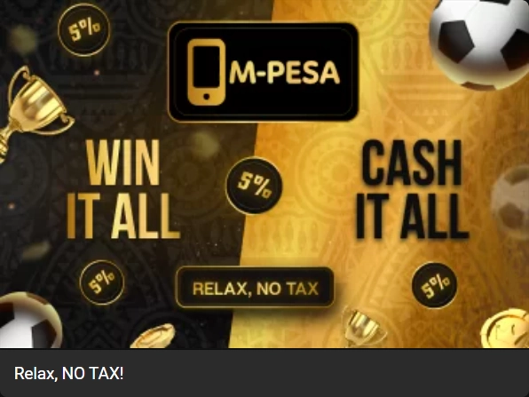 M-Pesa promotion with trophy and footballs