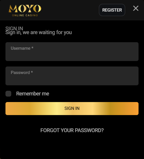 login Sign in form with username and password