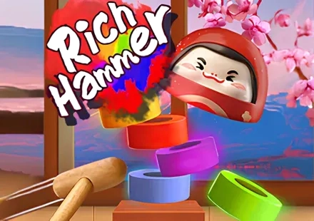Rich Hammer daruma doll with wooden mallet
